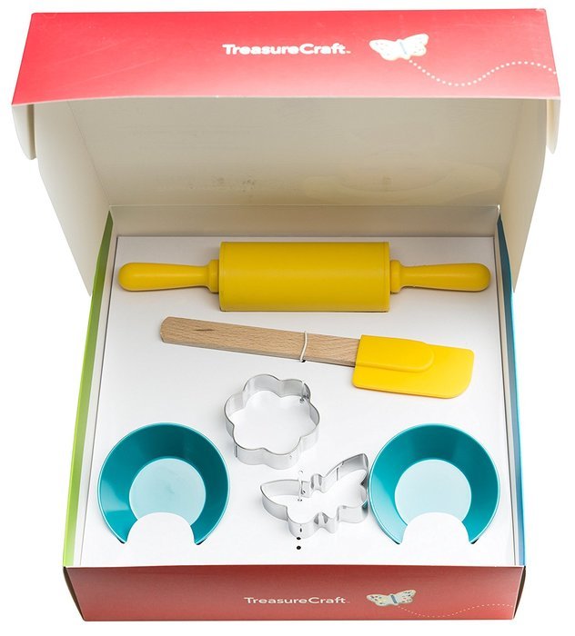 Zak Designs Tiny Chef 6-Piece Kids Baking & Activity Set for Baking Cupcakes, Flora Design