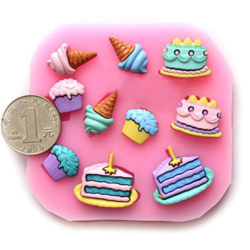 DIY Ice Cream Silicone Fondant Cake Mold Soap Chocolate Mould N2