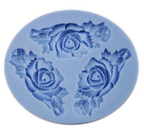 Autek Three 6.6cm Fondant Flower Chocolate Cake Decoration Silicone Soap Mold Tool DIY #3DMold-97 N2