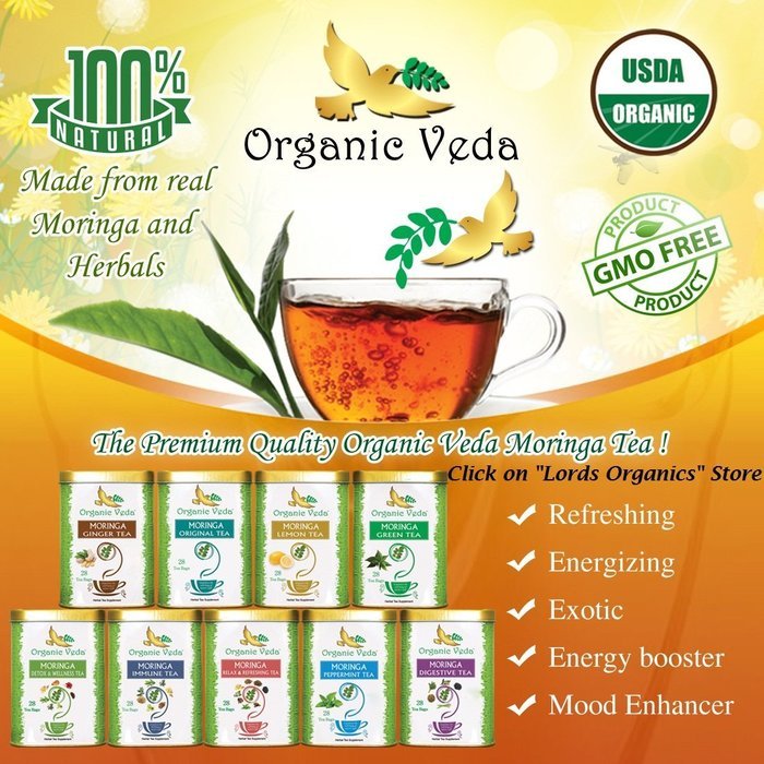 Organic Moringa Ginger Tea (Loose Leaf Tea). USDA Certified Organic. Rich in Antioxidants and Daily Needed Essential... N7