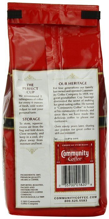 Community Ground Coffee, Breakfast Blend, Medium Roast, 12-Ounce Bags (Pack of 3)