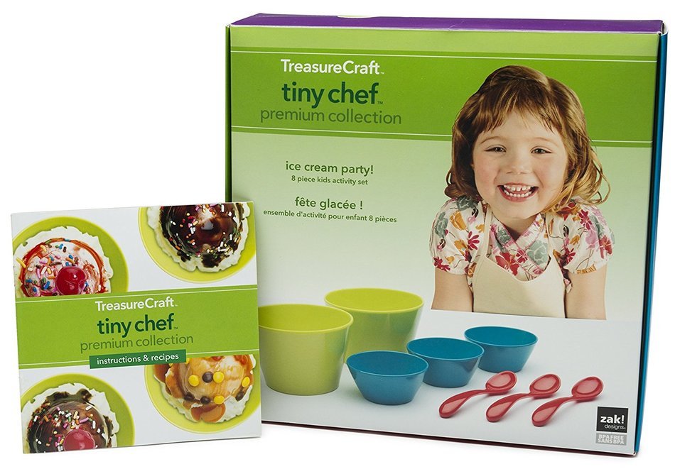 Zak Designs Tiny Chef 6-Piece Kids Baking & Activity Set for Baking Cupcakes, Flora Design N3