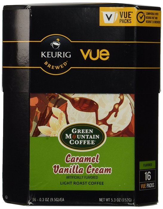 32 Count - Green Mountain Caramel Vanilla Cream Vue Cup For Keurig Vue Brewers