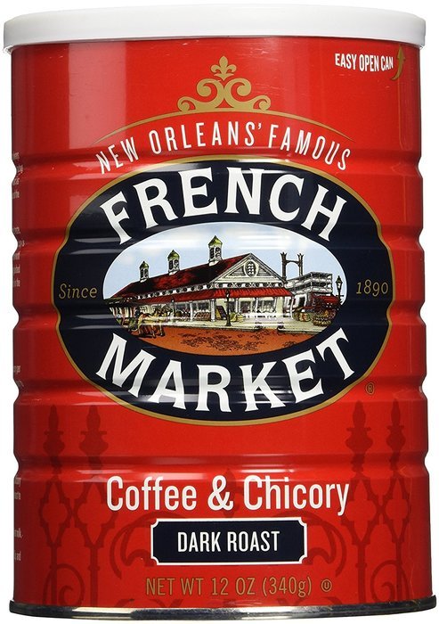 French Market Coffee & Chicory, City Roast (Dark Roast), 12-ounce Cans (Case of 12)