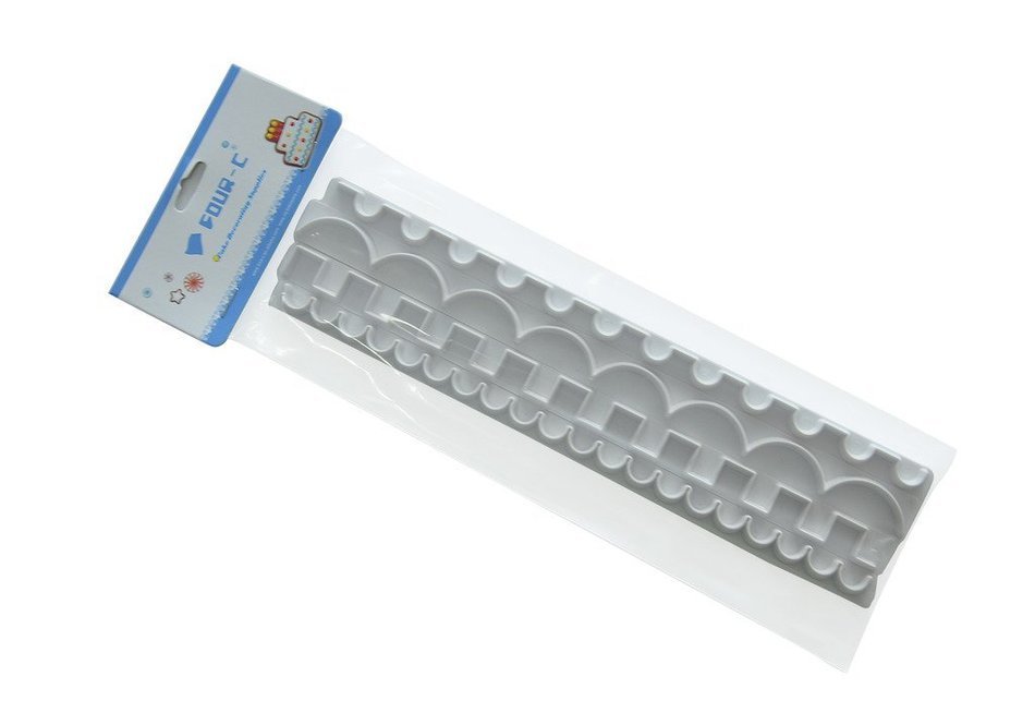 FOUR-C Decorating Supplies Embossing Cake Cutters Fondant Cutting Set Color White N5
