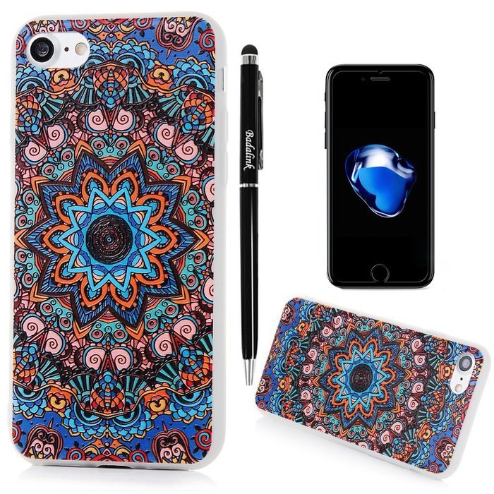 Badalink iPhone 7 3D Basso-relievo TPU Case (4.7") Shockproof Soft TPU Flexible Easy Grip Rubber Bumper Slim Protective... N9