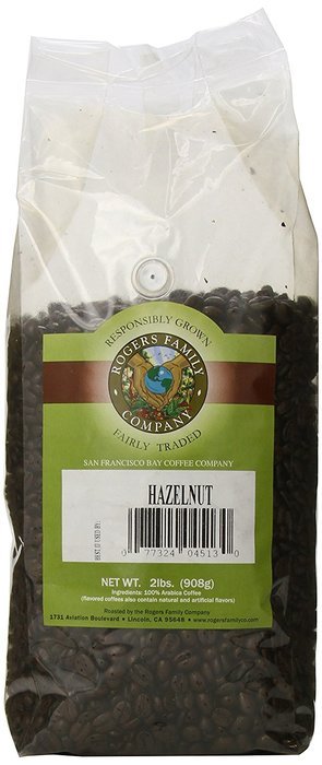 Rogers Family Company Whole Bean Coffee, Hazelnut, 32 Ounce