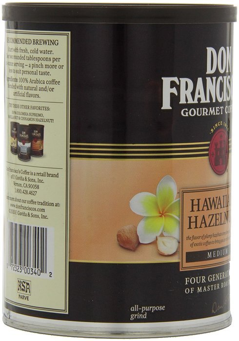 Don Francisco Hawaiian Hazelnut Coffee, 12 Ounce N7