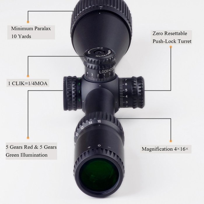 Hunter Rifle Scope Discovery Optical V-z 4.5-18x44sf Mil-dot Reticle Side Parallax with Side Focal for Hunting... N10