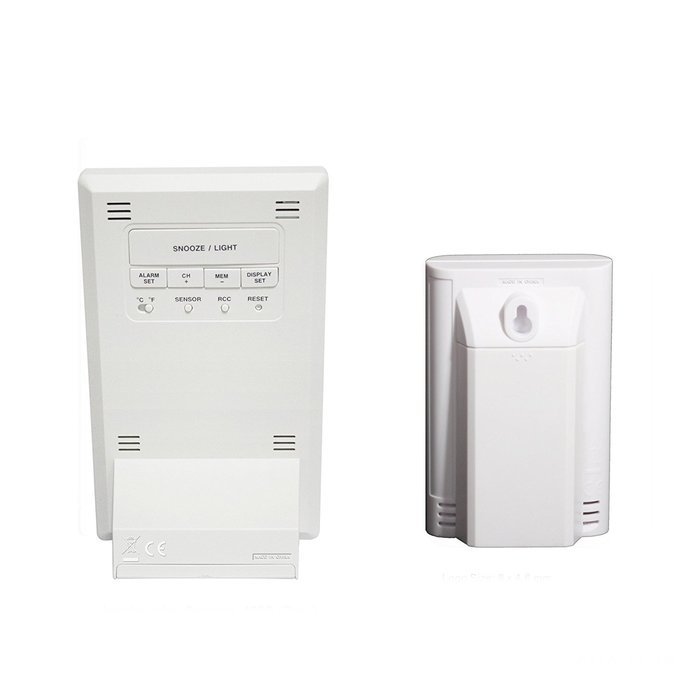 HITO Humidity/Indoor Outdoor Temperature Clock w/ Max and Min and Remote Probe (White) N4