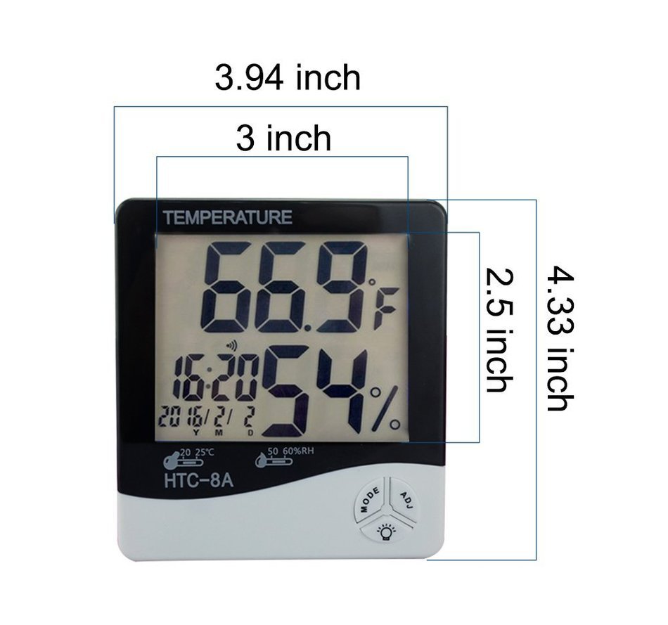 Intsun Multifunction HTC-8A LCD Wireless Digital Night Light Luminous Thermometer Hygrometer Humidity Meter Alarm... N3