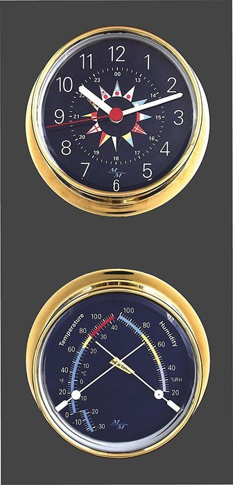 Blue Flag 5.75 Cabin Gift Set presented in a Leather Finish Felt Lined Gift Box with Clock and Comfort Meter N3