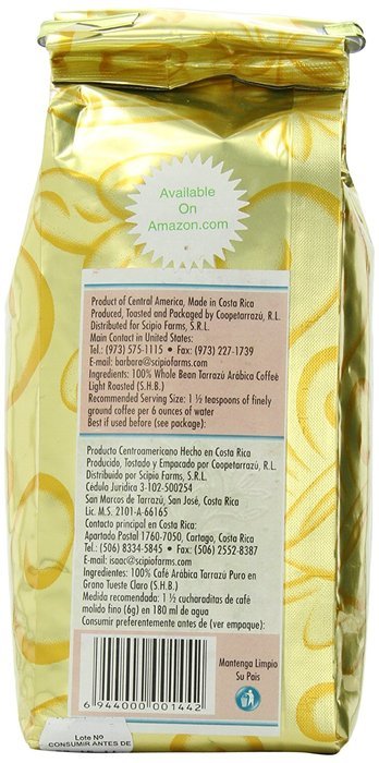 Cafe Scipio Whole Bean Coffee, Light Roast, 1-Pound Bags (Pack of 2)