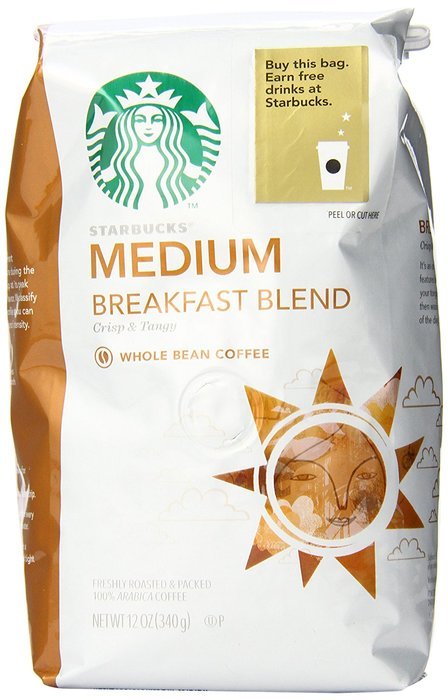Starbucks Breakfast Blend Coffee (Medium), Whole Bean, 12-Ounce Bags (Pack of 3) N5