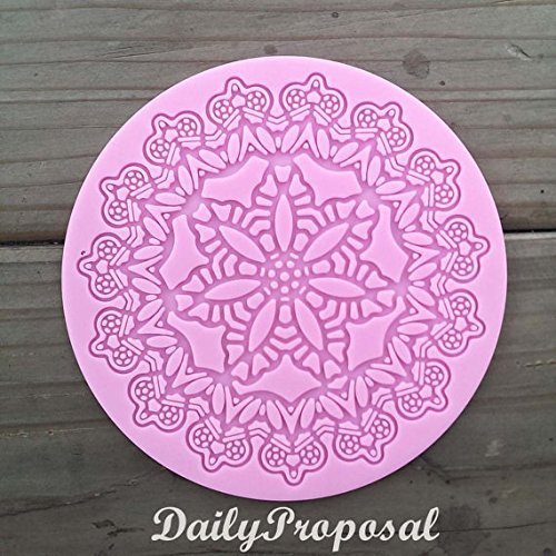 M2 Surround the Flower Silicone Embossing Mold Doily Mat Gum Paste Fondant Cake Lace Decorating Icing Sugar Round