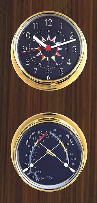 Blue Flag 5.75 Cabin Gift Set presented in a Leather Finish Felt Lined Gift Box with Clock and Comfort Meter N4