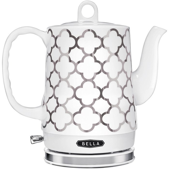 Convenient 1200W Auto Shut-off 1.2 L Ceramic Kettle, Silver