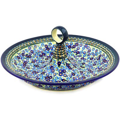 Polmedia Polish Pottery 14-inch Stoneware Bowl with Handles H7368D Hand Painted from Zaklady Ceramiczne in Boleslawiec... N2