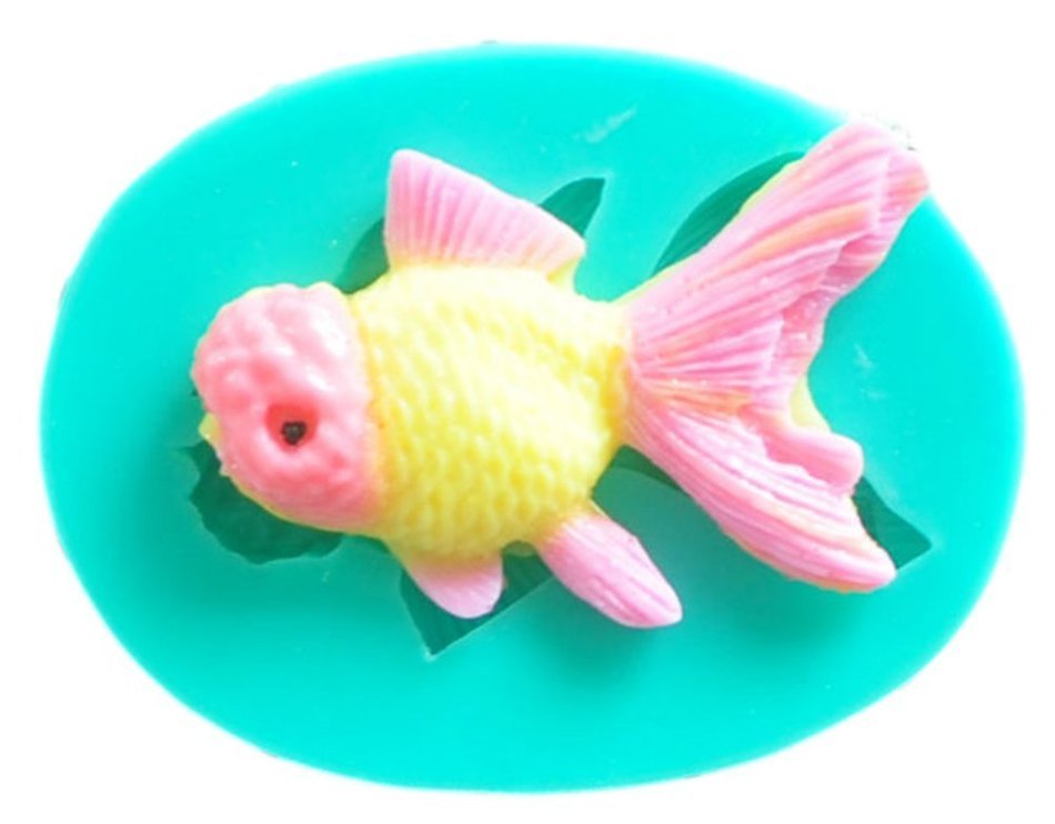 AmaranTeen - Beautiful and lovely little goldfish silicone mold,Fondant Cake
