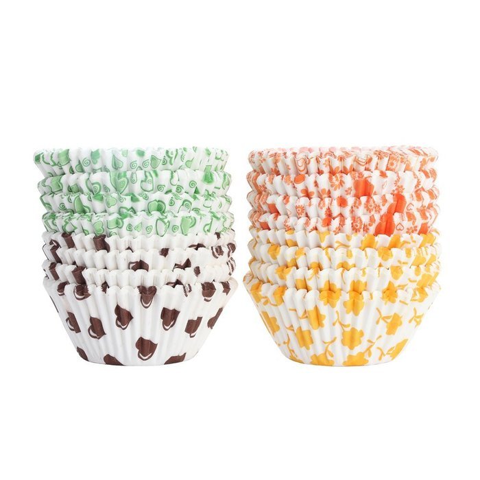 Crystallove 600pcs Random Colorful Paper Cupcake Liners Muffin Cups Baking Wrappers (Top Size2.5"x600pcs) N14