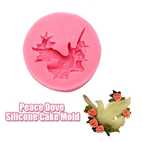 "Peace Dove Rose Silicone Chocolate Mold Fondant Cake Decorating Mould" shopping N8