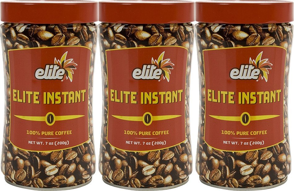 Elite Instant Pure Coffee, 7oz Tin, (3 Pack) Great Value!