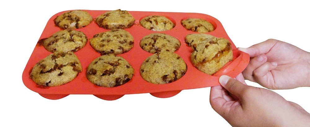 Walfos 12 Cup Silicone Muffin Pan -mini Muffin Pan- Baking Tray ...