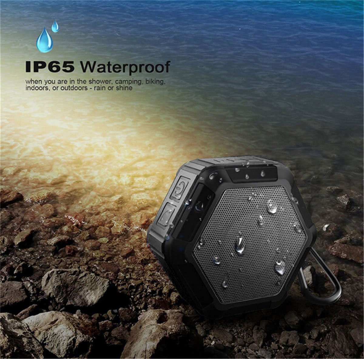 CAMTOA Outdoor Waterproof Bluetooth Shower Speaker,Mini Portable ...