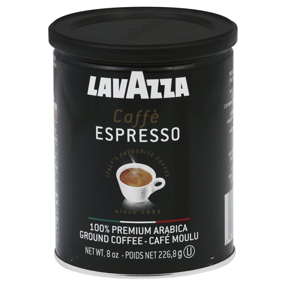 Lavazza Caffe Espresso Ground Coffee, Medium Roast 8 Oz Cans Full Case ...