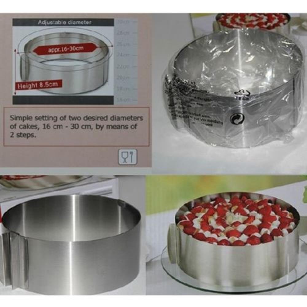 Cake & Cookie Cutters DIY Adjustable Rounded Mousse Ring Retractable