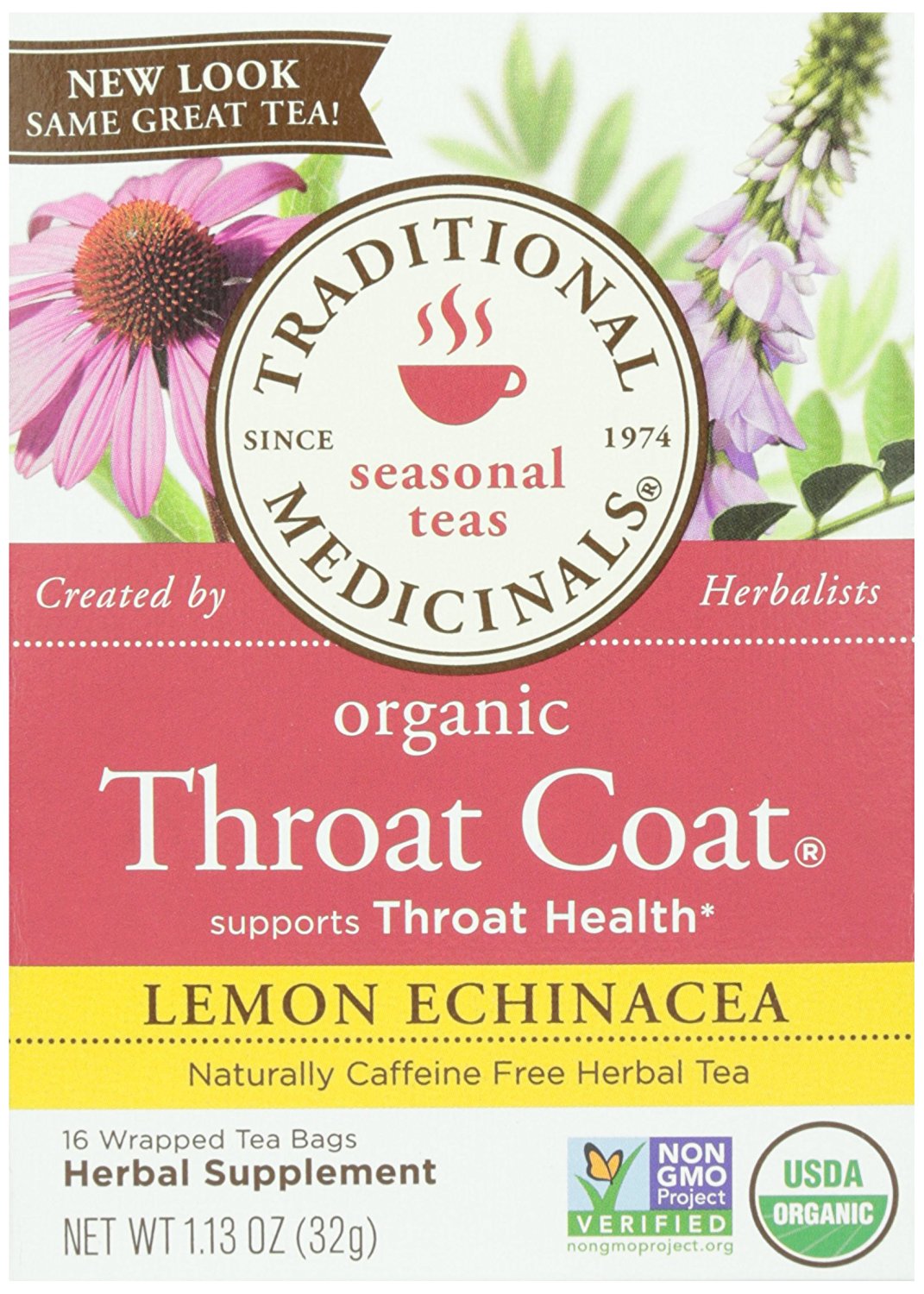 Traditional Medicinals Organic Lemon Echinacea Throat Coat Herbal