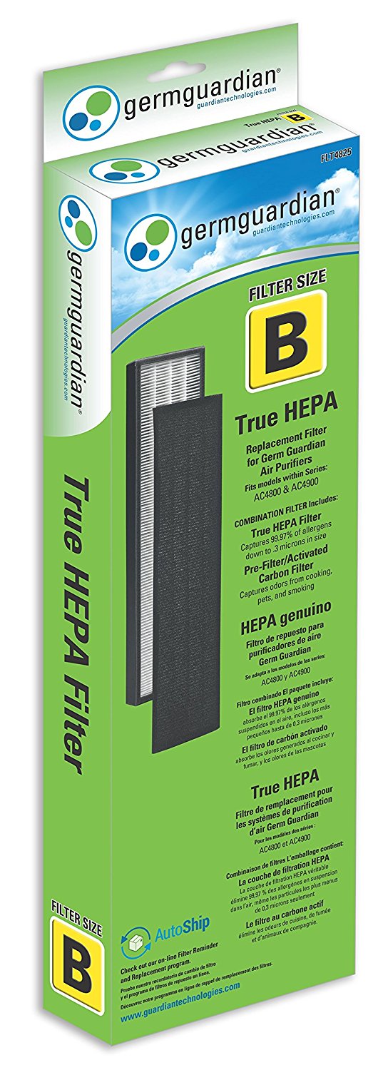 GermGuardian FLT4825 GENUINE True HEPA Replacement Filter B For AC4300 ...