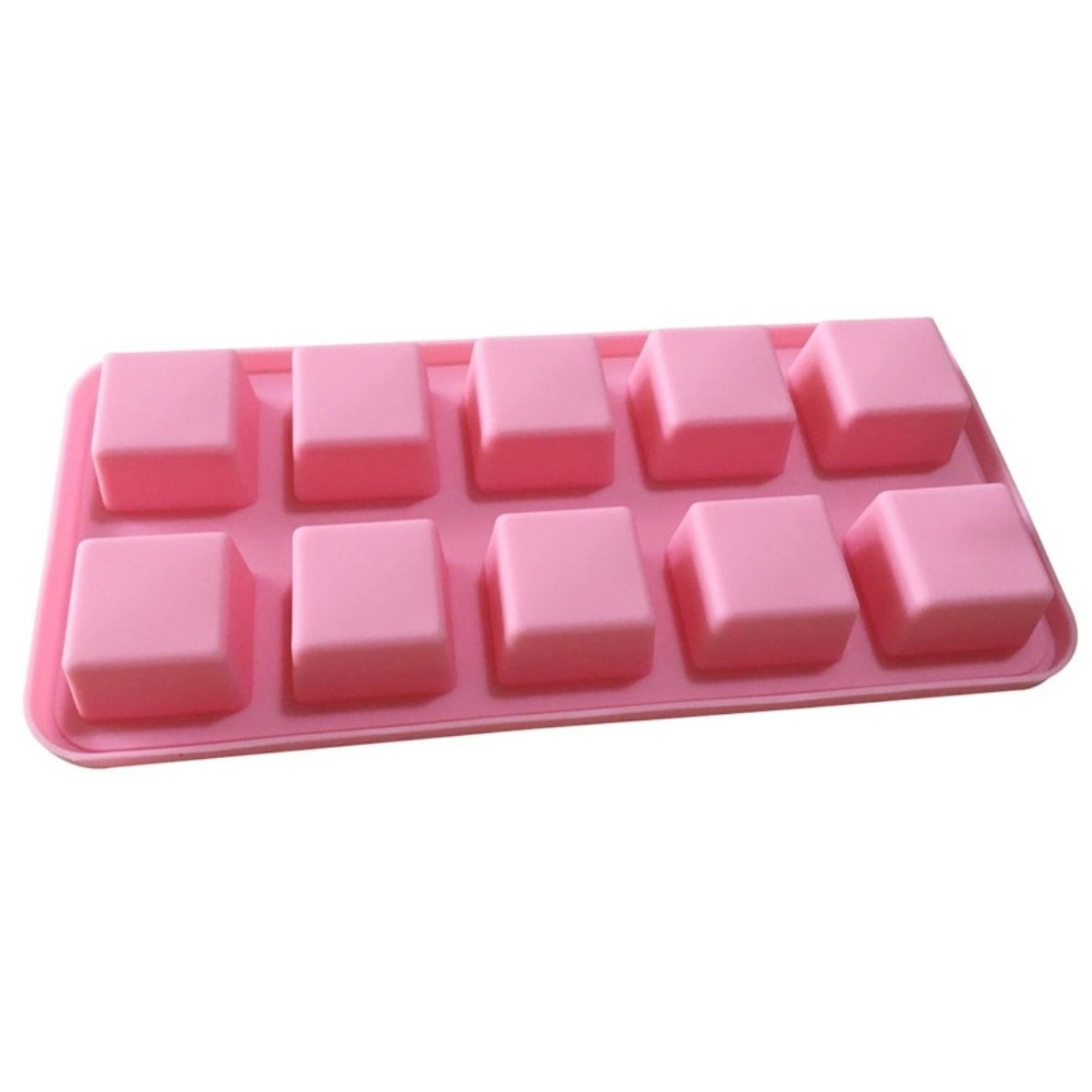Allforhome TM 10 Squares Silicone Chocolate Mold Handmade Sample Soap microwave-baking-cake-mold-silicone-chocolate-mold-angel-shape-n2-free
