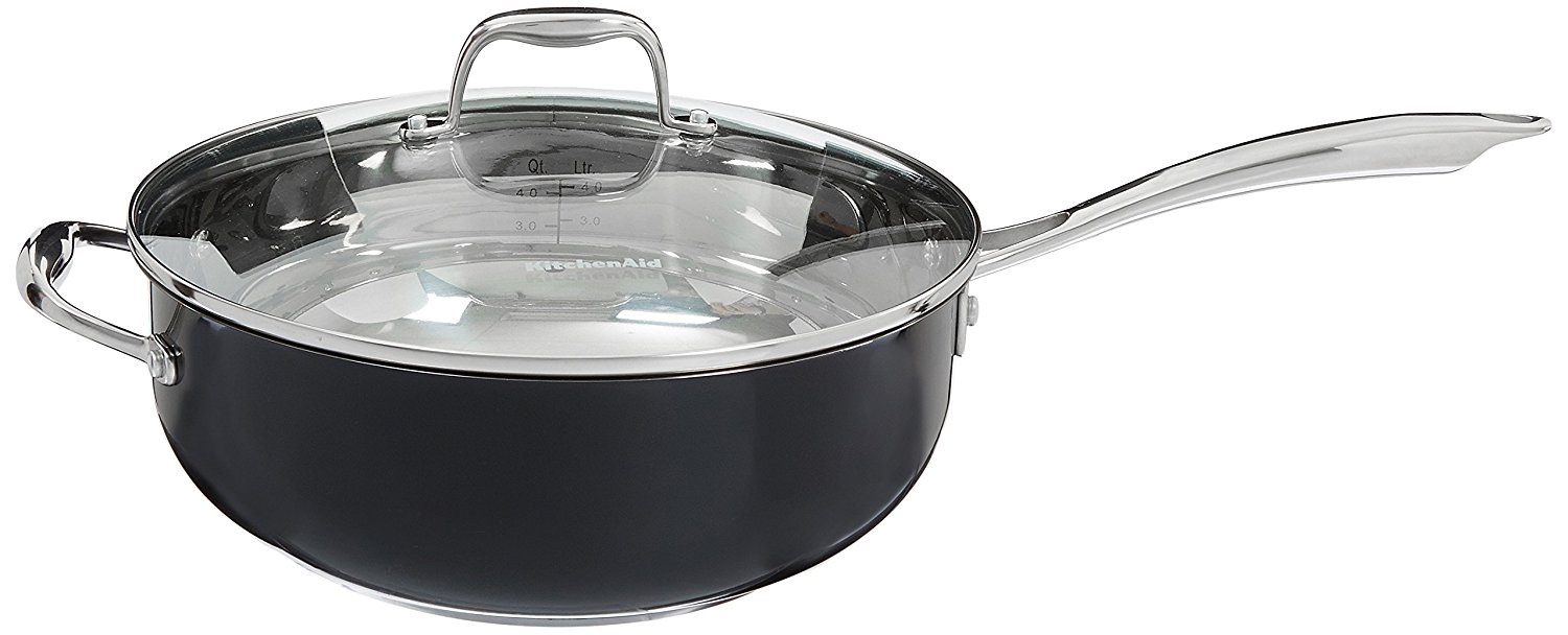 Kitchenaid Kcs60lcob Stainless Steel 6 0 Quart Low Casserole With Lid Cookware Onyx Black N5