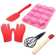 Silicone Baking Set - Silicone Baking Molds, Silicone Spatula Heat Resistant, Silicone Oven Gloves, Silicone Whisk...