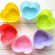 10 Pack Reusable Silicone Cupcake Liners Muffin Cups Baking Cups BPA Free Food Grade,Star Shape