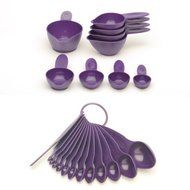 POURfect 22pc Dark Plum/Purple Measuring Spoon &amp; Cup Sets are the worlds largest assortment of sizes &amp; worlds...