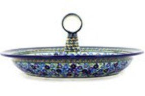Polmedia Polish Pottery 14-inch Stoneware Bowl with Handles H7368D Hand Painted from Zaklady Ceramiczne in Boleslawiec... N3
