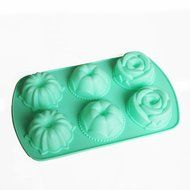 X-Haibei Rose Flower Donut Mini Bundt Cake Soap Ice Cream Jello Mold Silicone Round N2