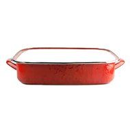 Golden Rabbit Red on Red Enamelware Lasagna Pan