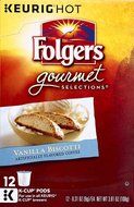 Folgers Gourmet Selections Vanilla Biscotti Ground Coffee Kcup Pods, 12 ct