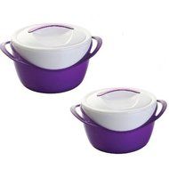 BS 2Pc Insulated Hot Pot Food Warmer Casserole Thermal Hotpot Set (Orange)