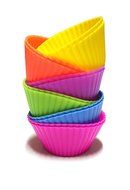 29 Piece Baking Set. 2 Brown/dark Red Silicone Baking Mats,24 Assorted Colored Silicone Cupcake Molds,1 Silicone...