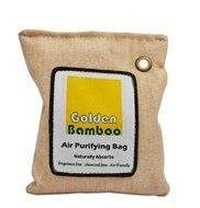Golden Bamboo, Activated Charcoal 200g- Air Purifying Bag/ Odor Eliminating Drying Bag (Light Brown) N3