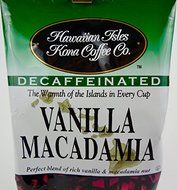 Hawaiian Isles Kona Coffee Ground Vanilla Macadamia 10 oz. Bag Decaf N3