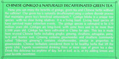 Triple Leaf Tea, Ginkgo &amp; Decaf Green Tea, 20 Tea Bags 1.27 OZ (Pack of 6) N2