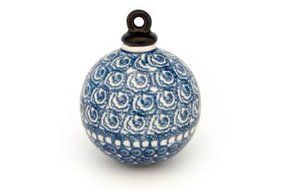 Polish Pottery Pearl Small Round Christmas Ornament
