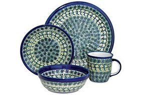 Polish Pottery Shannon 4 Piece Dinner Set