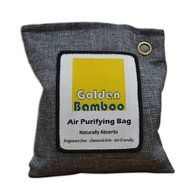 Golden Bamboo, Activated Charcoal 200g- Air Purifying Bag/ Odor Eliminating Drying Bag (Light Brown) N6