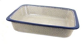 Polish Pottery Small Dots Large Rectangular Baker